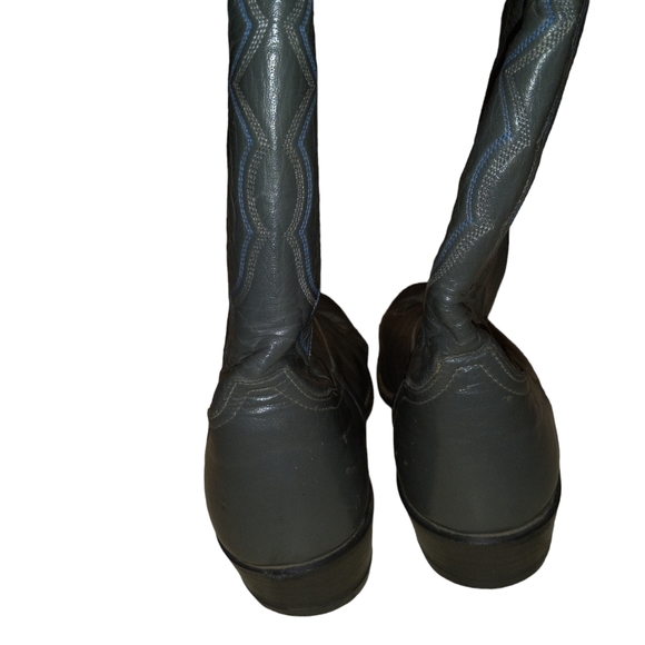 Tony Lama Vtg Wingtip leather Cowboy Boots Mens 8.5EE - Picture 9 of 16